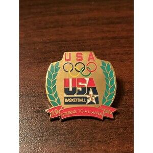1996 Atlanta Olympics Team USA Basketball Athens To Atlanta Lapel Hat Pin‎